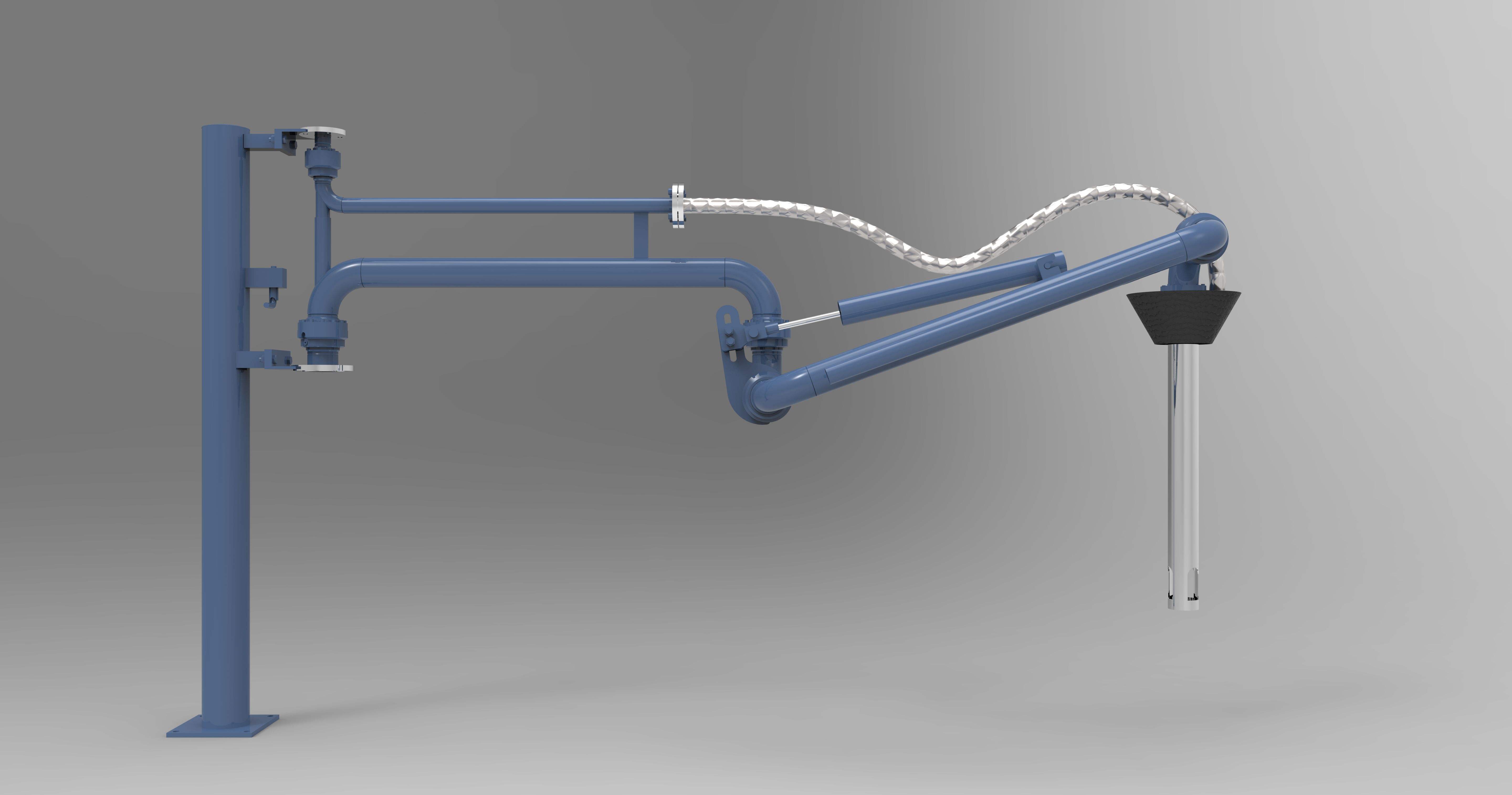 黑龍江伊春客戶定制采購的一批AL1412R型汽車頂部密閉裝卸鶴管（頂部裝卸臂）已通過物流發往使用現場(1)