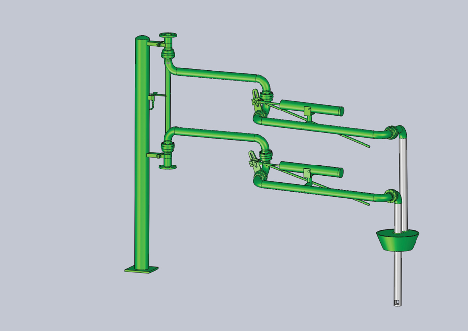 云南保山客戶定制采購的一批AL1412型汽車頂部裝卸臂鶴管（液硫鶴管）已通過物流發往使用現場(1)